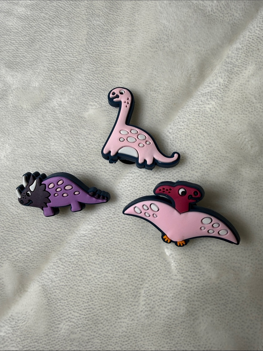 Pink & Purple Dinosaur Shoe Charms